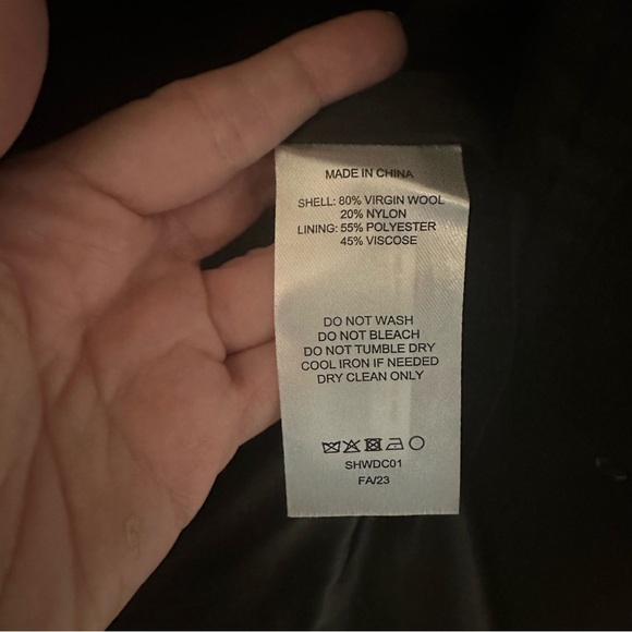 Quince Women’s Elegant Black Double Breasted Coat Virgin Wool Blend Sz L NWT - Picture 7 of 9